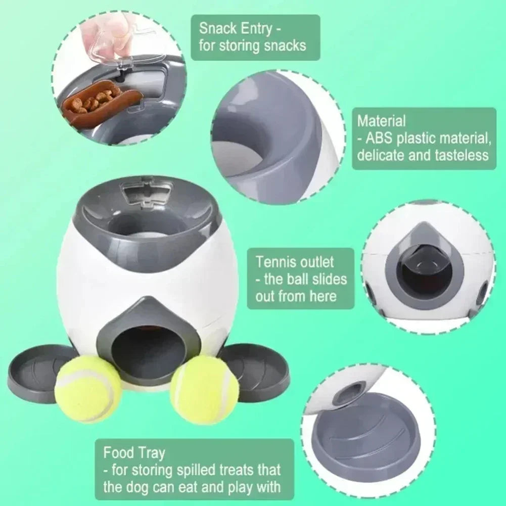 Lançador Automático de Bolinhas com Alimentador para Cães