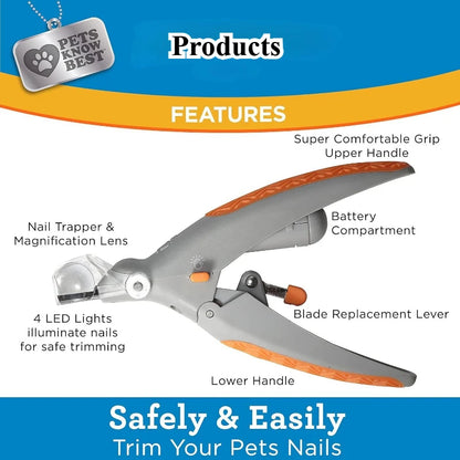 Cortador de Unhas para Cães e Gatos com Luz LED